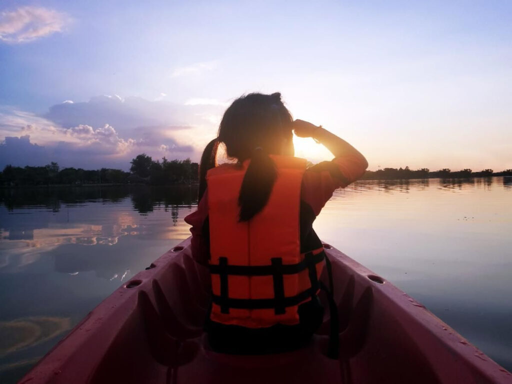 Camper in Canoe